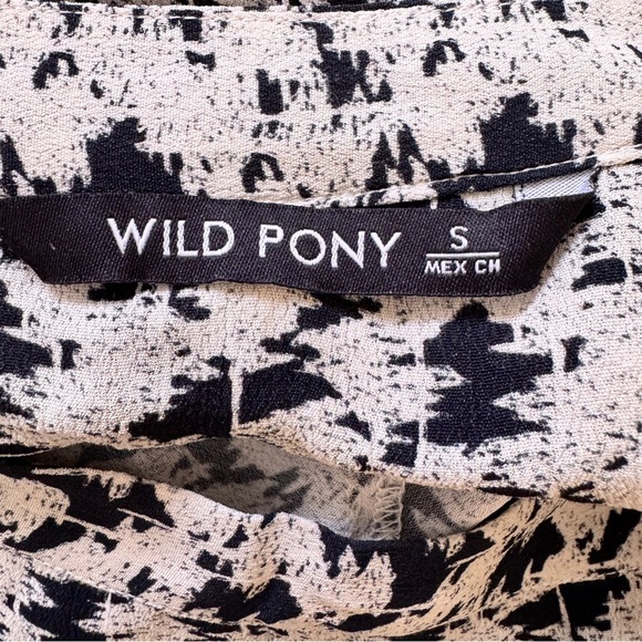 Wild Pony Midi Skirt Flared Crepe Side Slit Abstract Floral Print Sz S - Picture 5 of 16